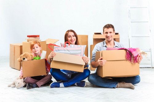 Commercial office items prepared for van transport