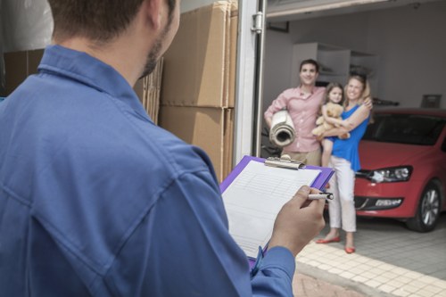 Plaistow moving van loading furniture and boxes safely