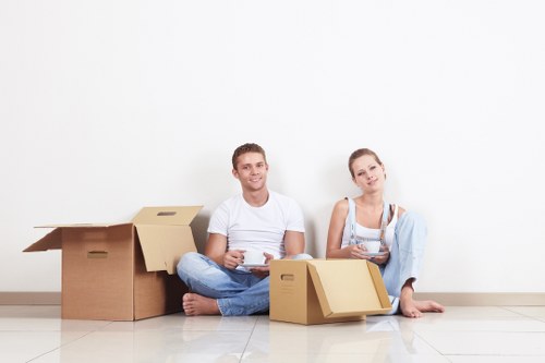 Local moving checklist and packed boxes ready for collection