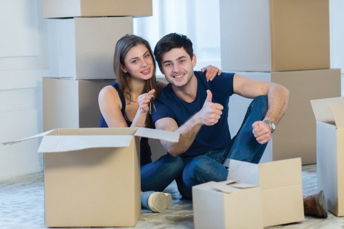 Preparing boxes and furniture for a man and van move in Plaistow