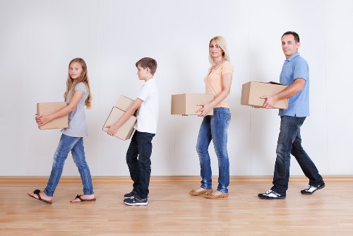 Careful loading of household items for a Plaistow move