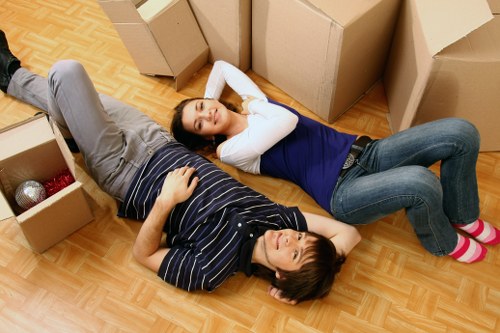 Office furniture and equipment prepared for a move in Plaistow